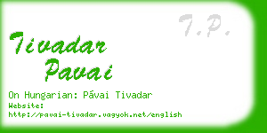 tivadar pavai business card